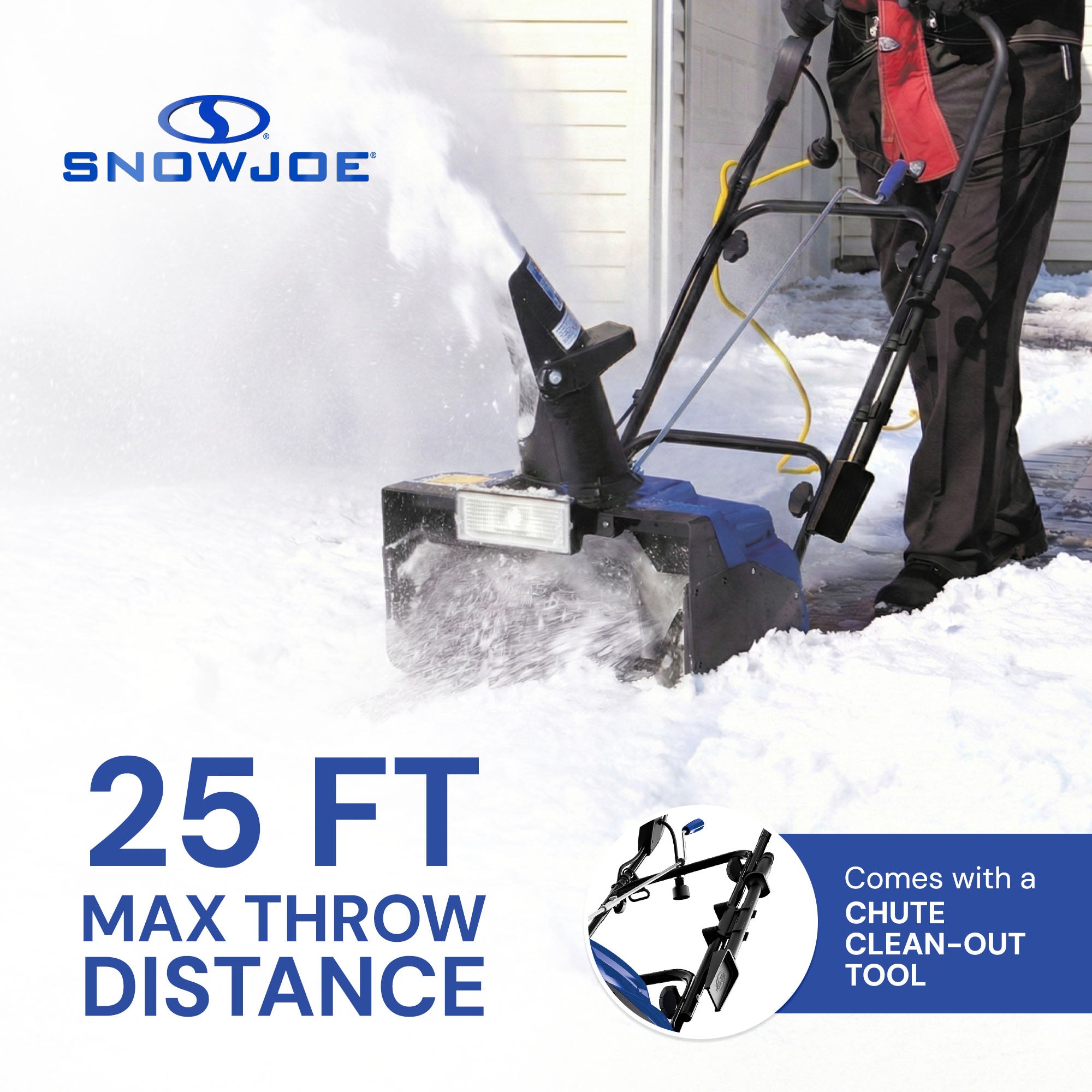 Snow Joe 18" Electric Single Stage Snow Blower, 15 Amp Motor w/Headlight (Used)
