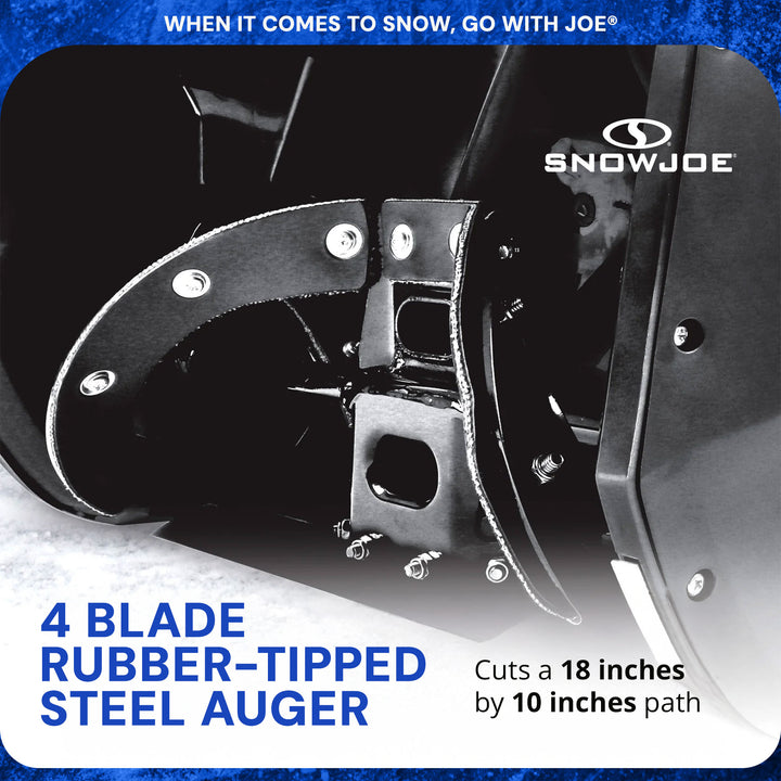 Snow Joe 18" Electric Single Stage Snow Blower, 15 Amp Motor w/Headlight (Used)
