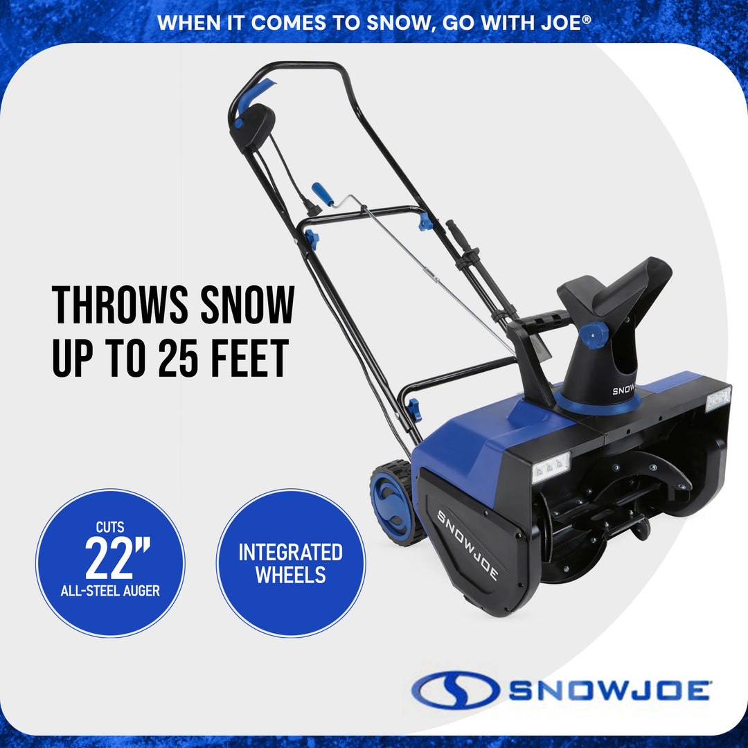 Snow Joe Electric Snow Blower w/Dual LED Lights, 22" Walk-Behind Machine (Used)