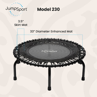 JumpSport Trampoline, 39-inch Low-Impact Home Rebounder | 3pc Frame (Open Box)