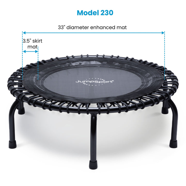 JumpSport 230 Fitness Trampoline, 39-inch | ESSENTIAL | Low-Impact Home Rebounder | 3-Piece Frame