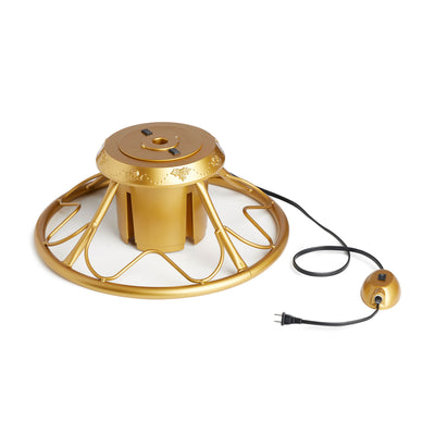 Home Heritage Rotating Tree Stand Base w/Brighampton Spruce 7' Pre-Lit Xmas Tree - VMInnovations