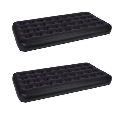 2) INTEX Twin Airbed Velvet Flocked Inflatable Bed Air Mattress & Built-In Pump