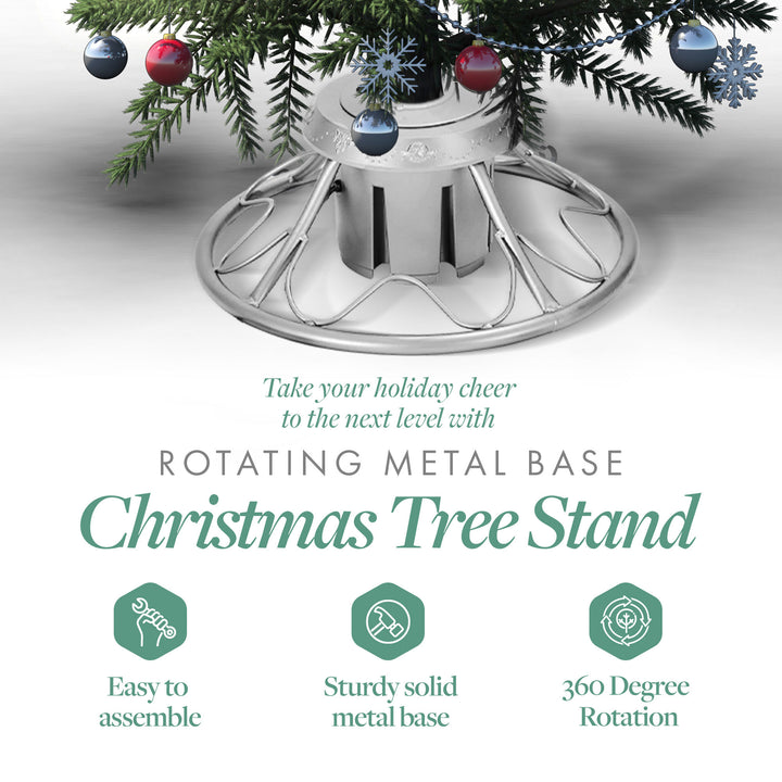 Home Heritage Rotating Tree Stand Base w/Stanley 7' Artificial Christmas Tree - VMInnovations