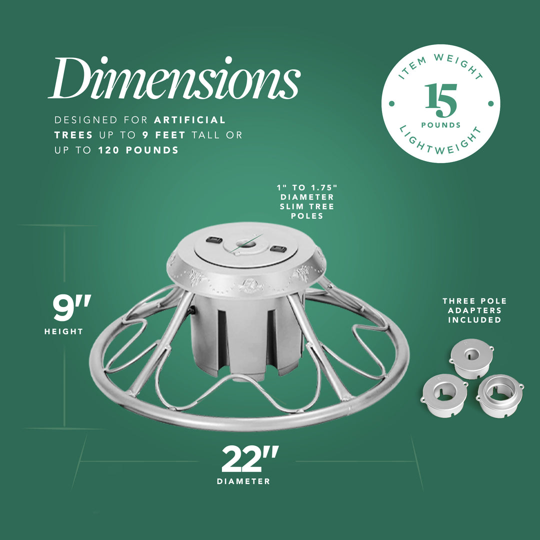 Home Heritage Rotating Tree Stand Base w/Stanley 7' Skinny Pencil Christmas Tree - VMInnovations