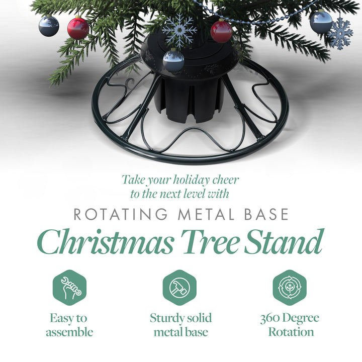 Home Heritage Rotating Tree Stand Base w/Stanley 5' Skinny Pencil Christmas Tree - VMInnovations