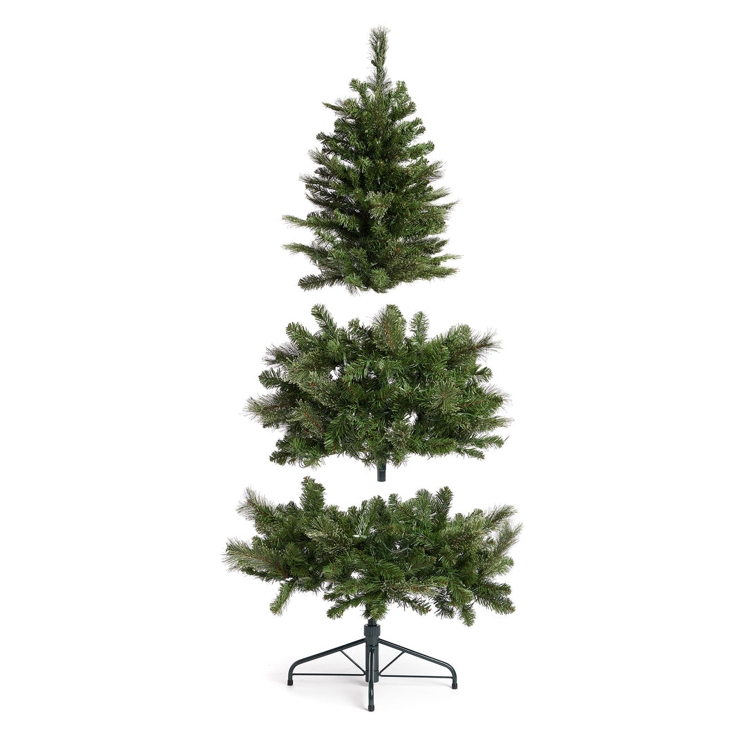 Home Heritage Rotating Tree Stand Base with Cascade Quick Set 5-Ft Pre-Lit Tree - VMInnovations