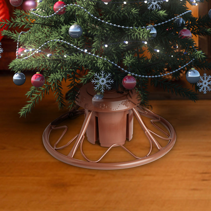 Home Heritage Rotating Tree Stand Base w/Snowdrift 6.5' Pine Christmas Tree - VMInnovations