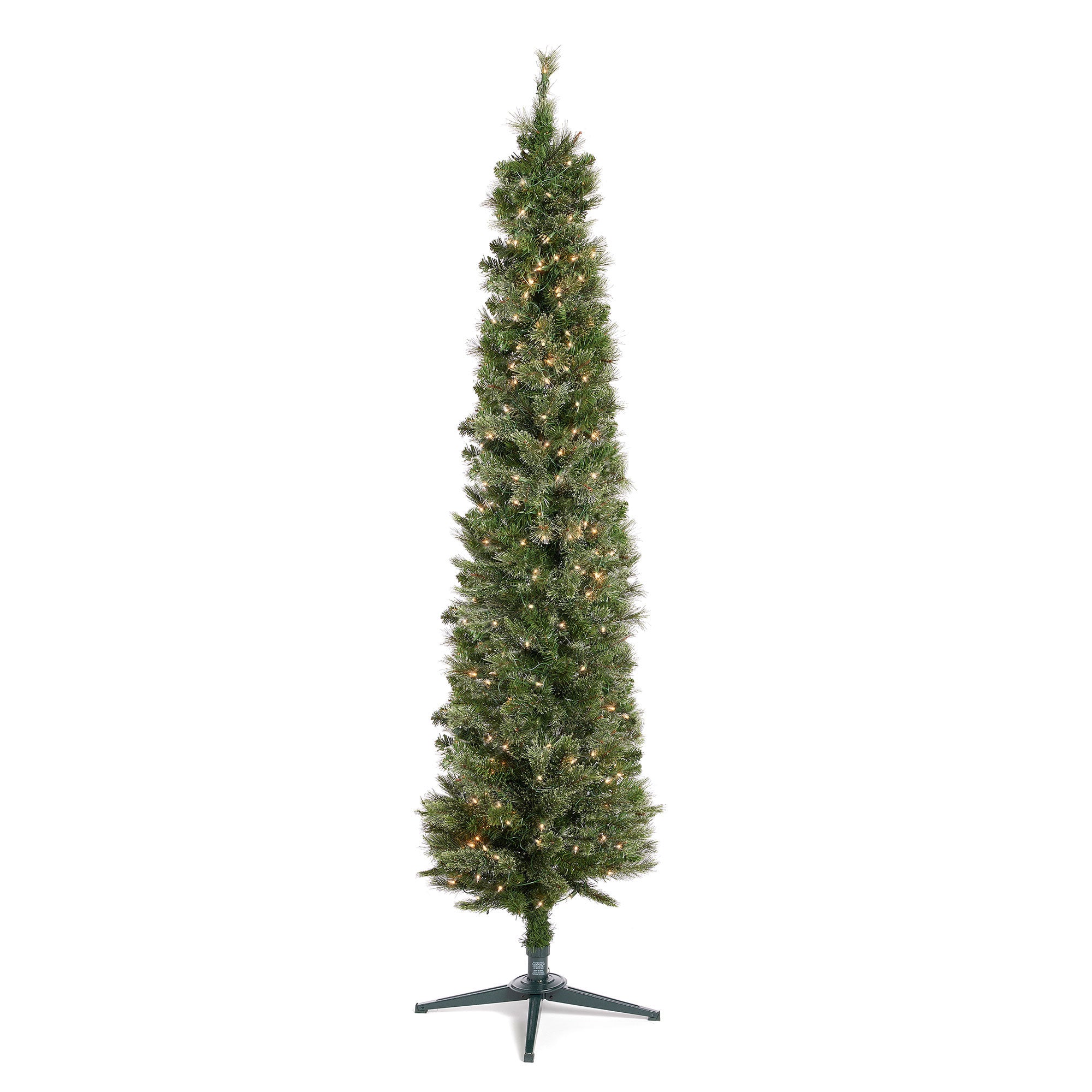 Home Heritage Rotating Tree Stand Base w/Stanley 7' Skinny Pencil Christmas Tree - VMInnovations