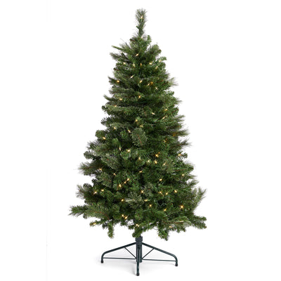 Home Heritage 1-1.5 In Rotating Metal Stand, Green with 5 Foot Christmas Tree - VMInnovations