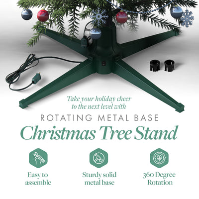 Home Heritage Rotating Tree Stand Base w/Snowdrift 6.5' Pine Christmas Tree