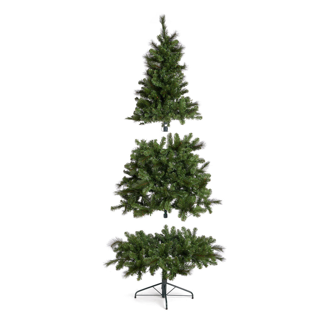 Home Heritage Rotating Tree Stand Base with Cascade Quick Set 7-Ft Pre-Lit Tree