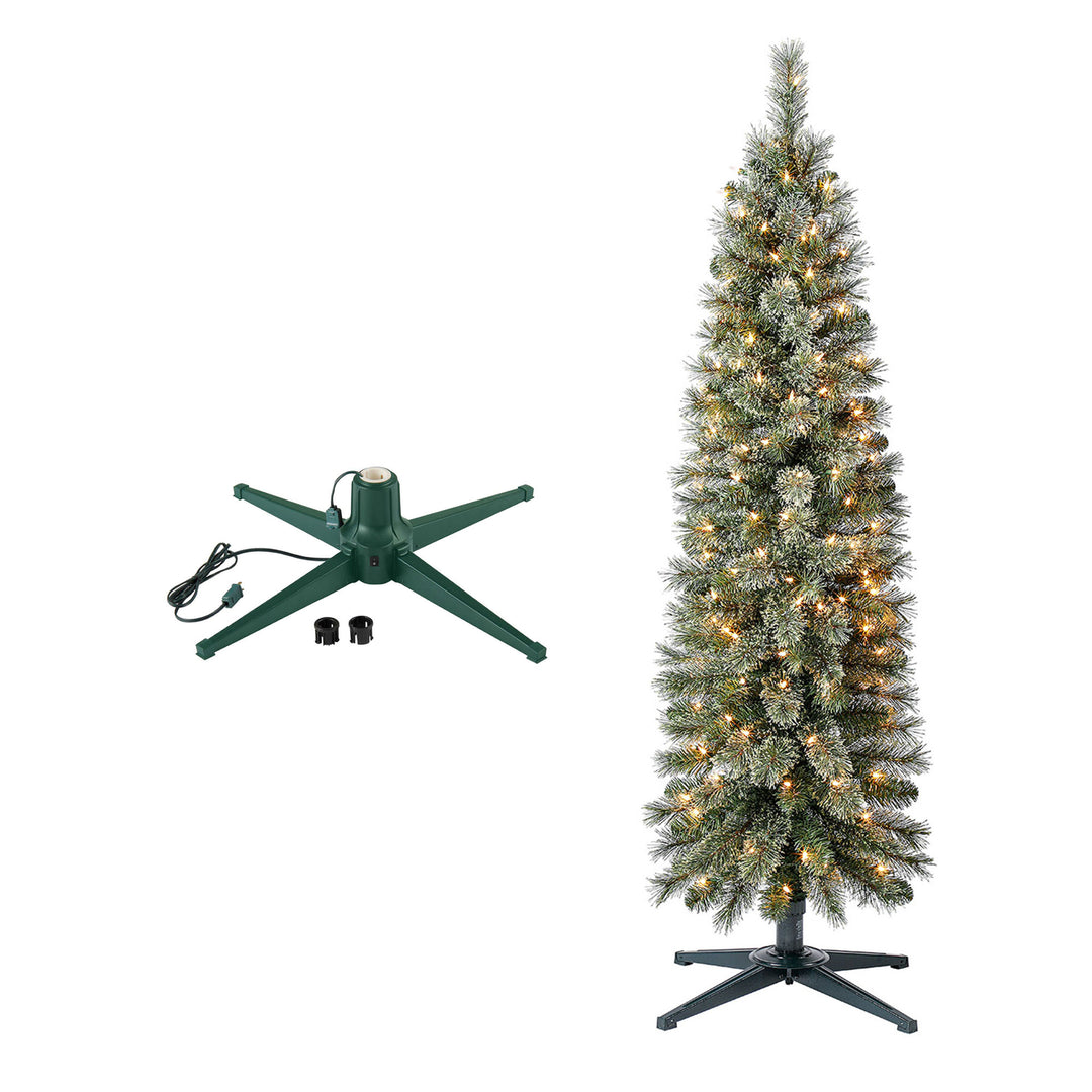 Home Heritage Stanley Pine Artificial Christmas Tree, 5' with Metal Base Stand