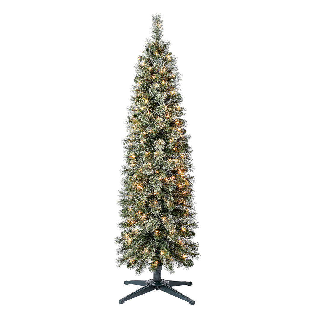 Home Heritage Rotating Tree Stand Base w/Stanley 5' Skinny Pencil Christmas Tree