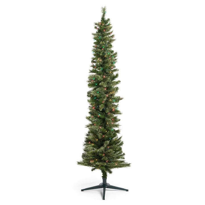 Home Heritage Stanley Pine Artificial Christmas Tree, 7' with Metal Base Stand