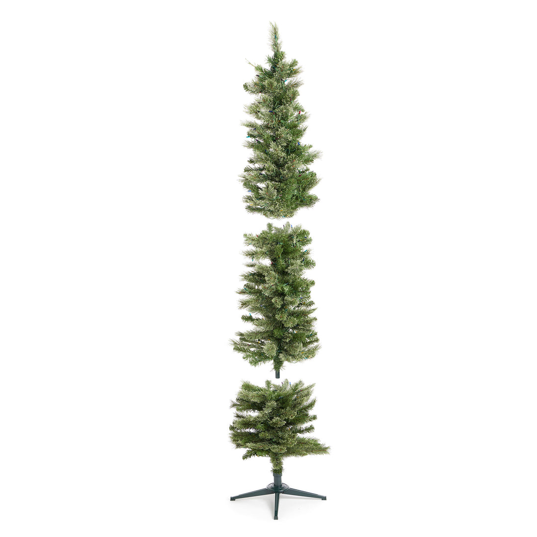 Home Heritage Stanley Pine Artificial Christmas Tree, 7' with Metal Base Stand
