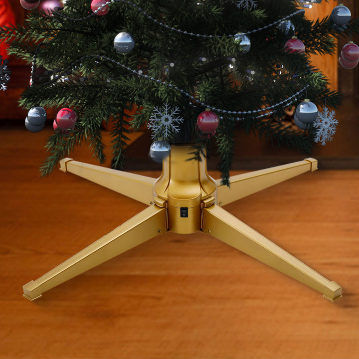 Home Heritage Rotating Tree Stand Base with Cascade Quick Set 5-Ft Pre-Lit Tree