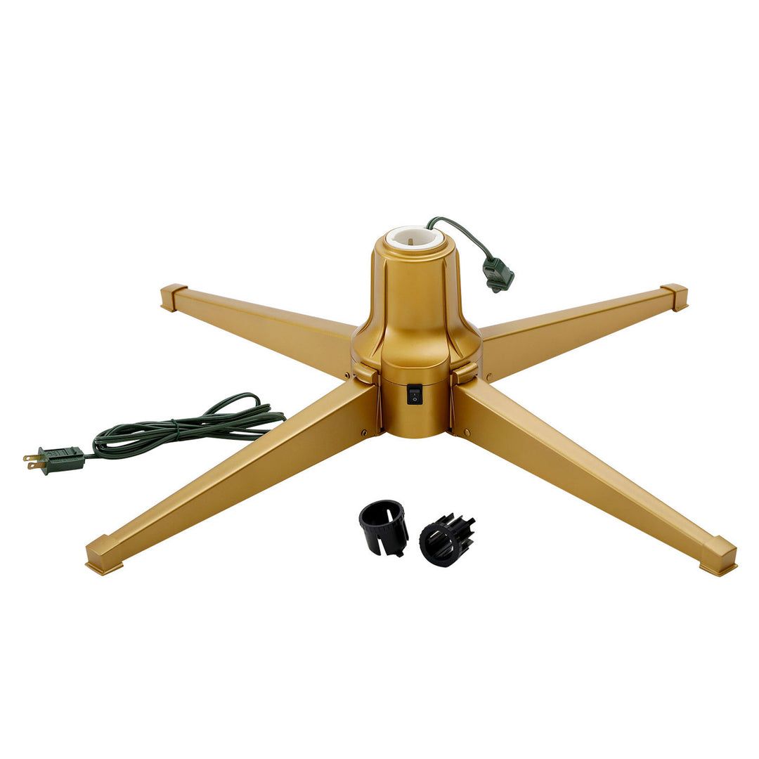 Home Heritage Rotating Tree Stand Base with Cascade Quick Set 7-Ft Pre-Lit Tree
