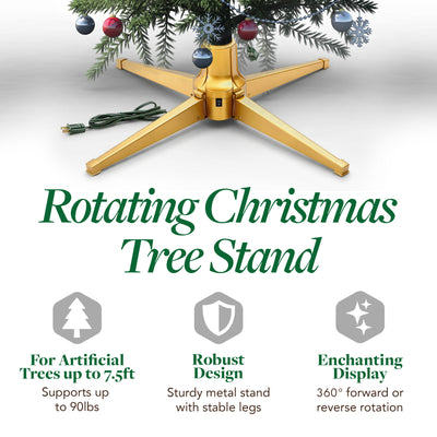 Home Heritage Stanley Pine Artificial Christmas Tree, 7' with Metal Base Stand