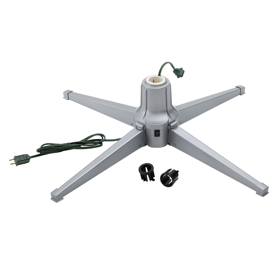 Home Heritage Rotating Tree Stand Base with Cascade Quick Set 5-Ft Pre-Lit Tree - VMInnovations