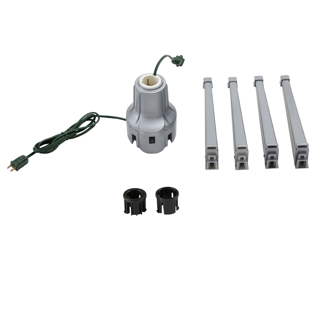 Home Heritage Rotating Tree Stand Base with Cascade Quick Set 5-Ft Pre-Lit Tree - VMInnovations