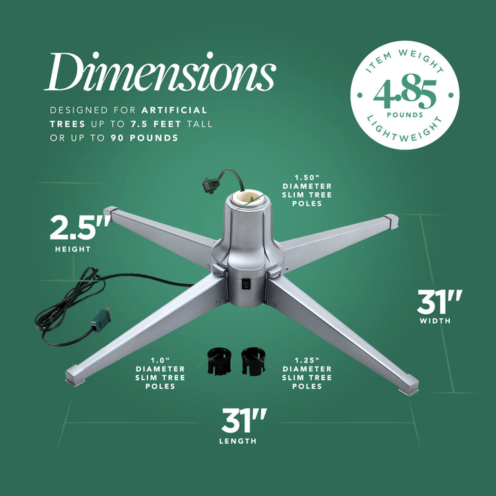 Home Heritage Rotating Tree Stand Base w/Stanley 5' Skinny Pencil Christmas Tree - VMInnovations