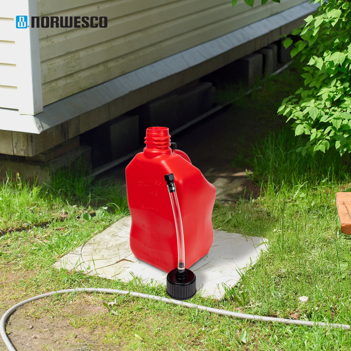 Bushman 4 Pack U-Jug Storage Jug, Portable Plastic Container, 5.5 Gal, Red