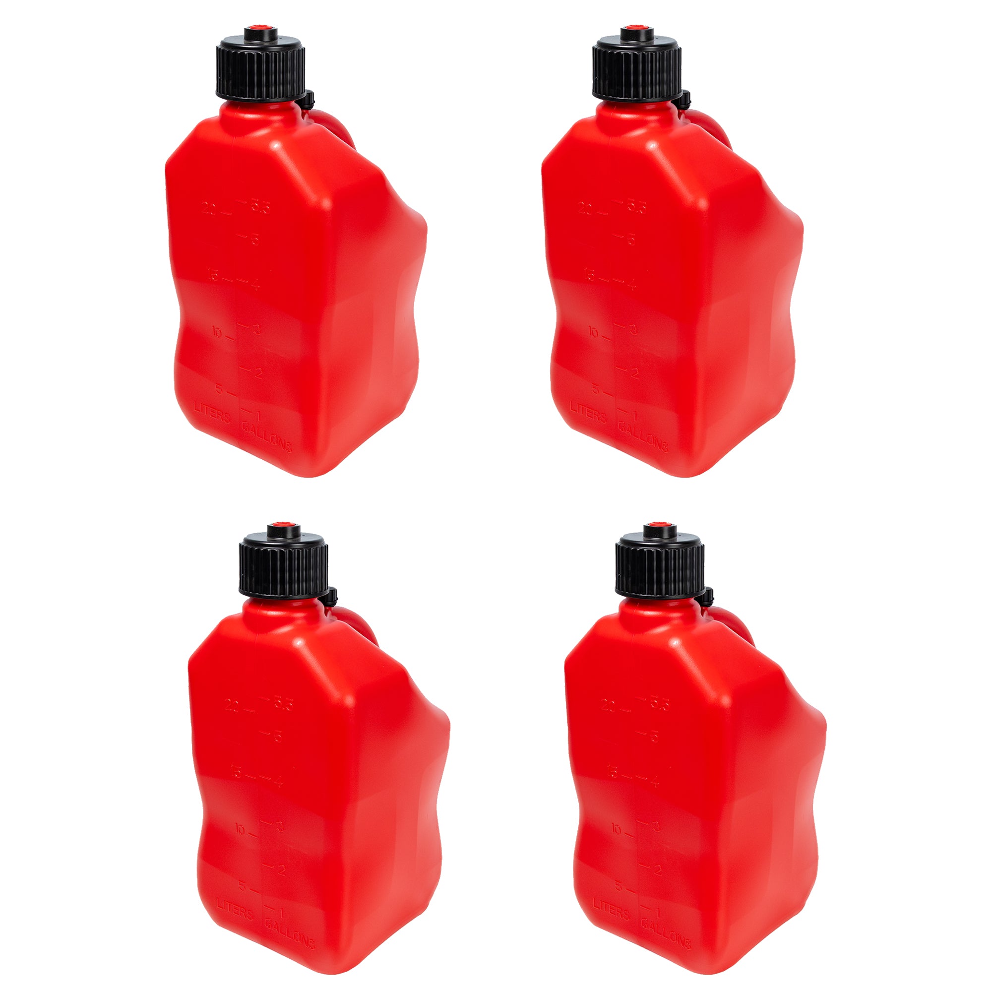 Bushman 4 Pack U-Jug Storage Jug, Portable Plastic Container, 5.5 Gal, Red - VMInnovations