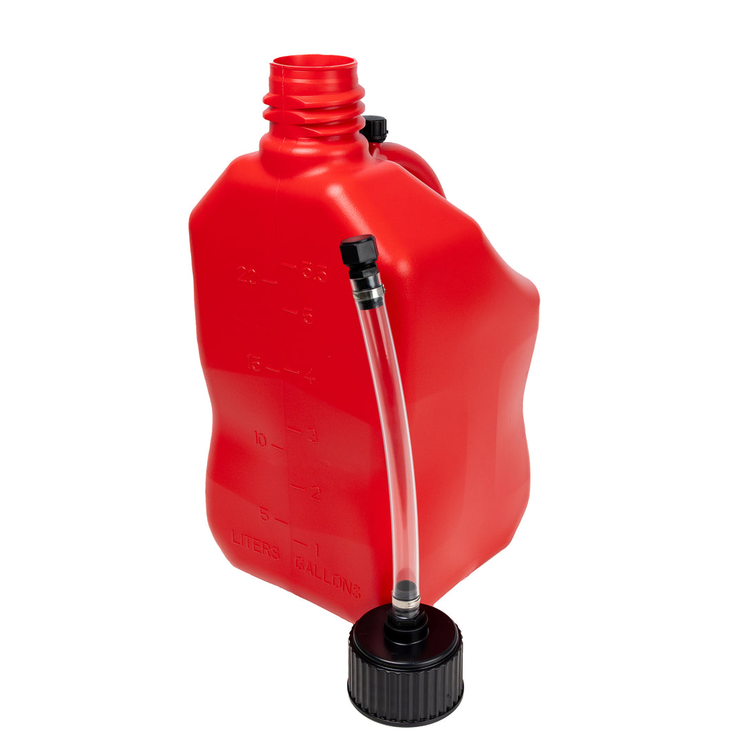 Bushman 4 Pack U-Jug Storage Jug, Portable Plastic Container, 5.5 Gal, Red