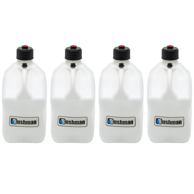 Bushman 4 Pack U-Jug Storage Jug, Portable Plastic Container, 5.5Gal, White