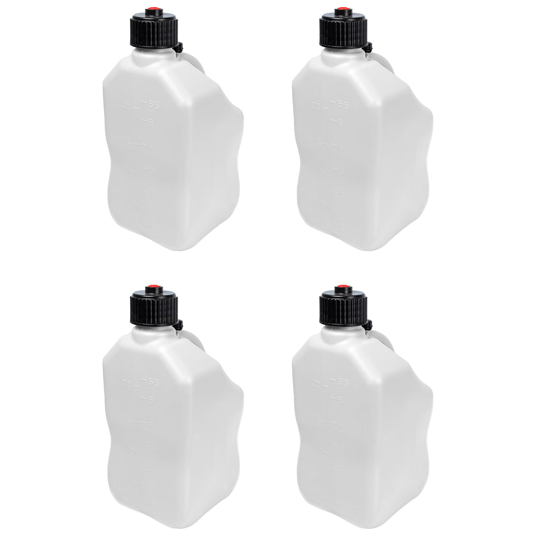 Bushman 4 Pack U-Jug Storage Jug, Portable Plastic Container, 5.5Gal, White