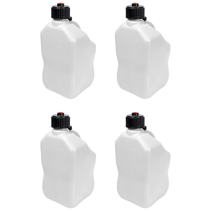 Bushman 4 Pack U-Jug Storage Jug, Portable Plastic Container, 5.5Gal, White