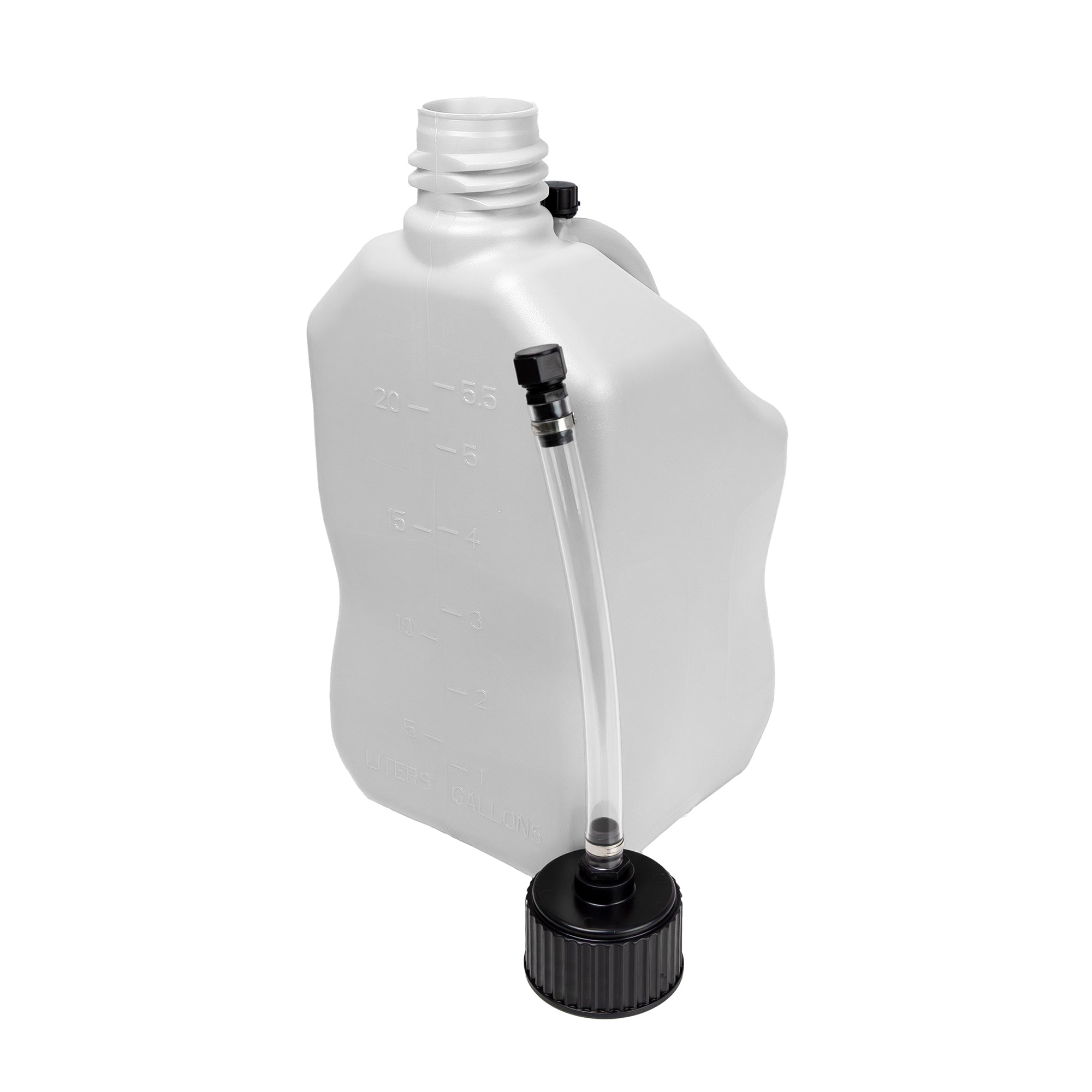 Bushman 4 Pack U-Jug Storage Jug, Portable Plastic Container, 5.5Gal, White