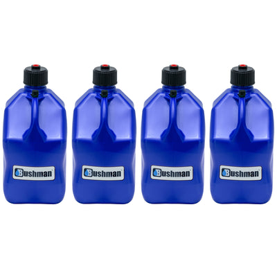 Bushman 4 Pack U-Jug Storage Jug, Portable Plastic Container, 5.5 Gal, Blue