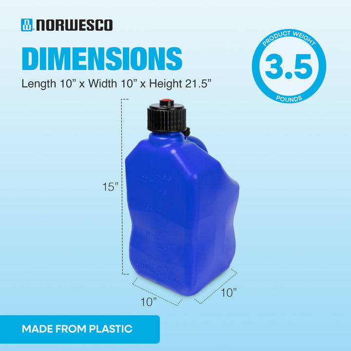 Norwesco Bushman 4 Pack U-Jug Storage Jug, Container, 5.5 Gal, Blue (Open Box)