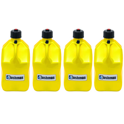 Bushman 4 Pack U-Jug Storage Jug, Portable Plastic Container, 5.5 Gal, Yellow