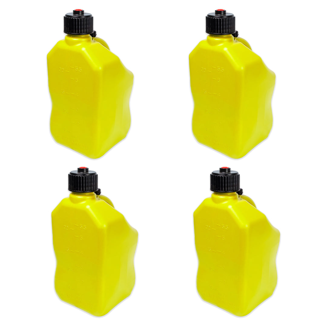 Bushman 4 Pack U-Jug Storage Jug, Portable Plastic Container, 5.5 Gal, Yellow