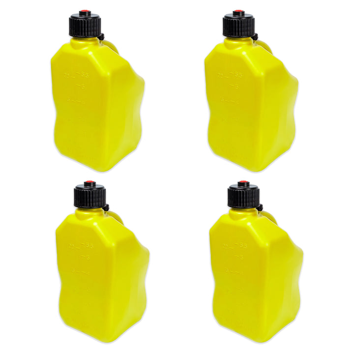 Bushman 4 Pack U-Jug Storage Jug, Portable Plastic Container, 5.5 Gal, Yellow
