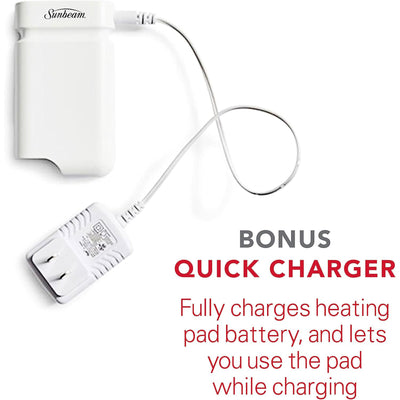Sunbeam Cordless Heating Pad w/Rechargeable & Portable Design (Open Box) - VMInnovations