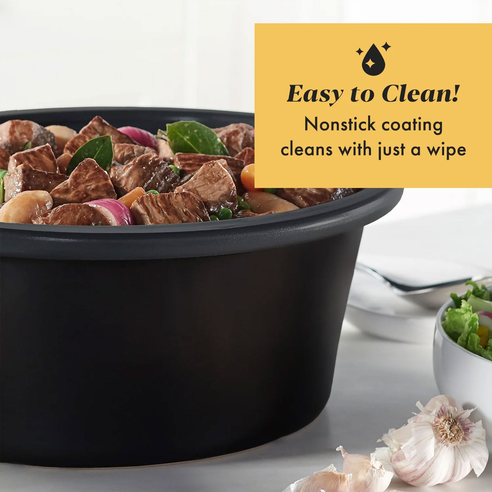 Crock Pot 7 Quart Nonstick Ceramic Coating Cook and Easy Programmable Design - VMInnovations
