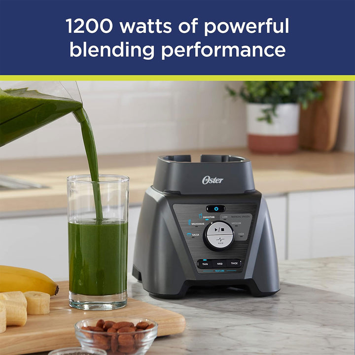 Oster Blender & Food Processor Combo, 1200W, w/Jar, Bowl, 2 Cups, Grey(Open Box)