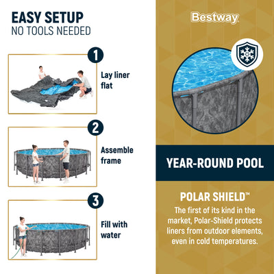 Bestway APX 365 20'x52" Above Ground Swimming Pool Set w/Pump & Ladder(Open Box) - VMInnovations