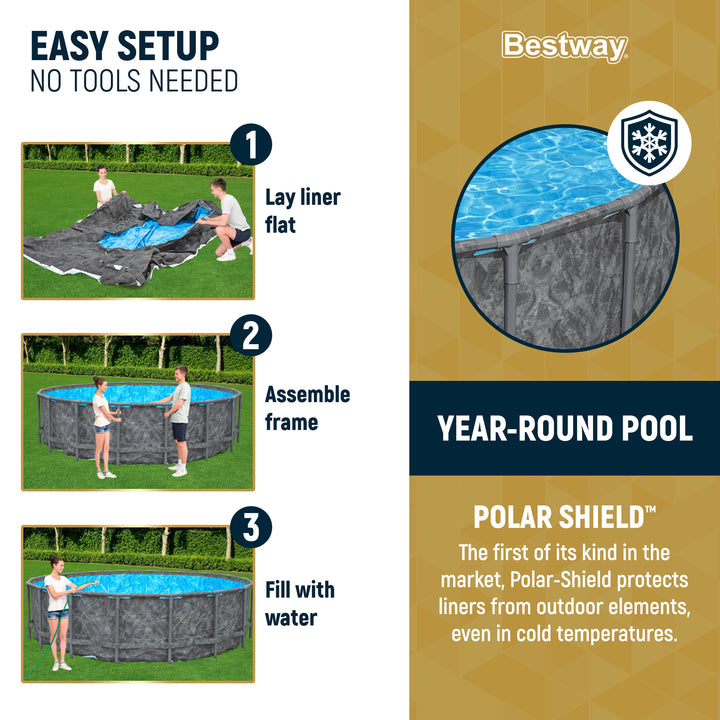 Bestway APX 365 20'x52" Round Above Ground Swimming Pool Set with Pump & Ladder