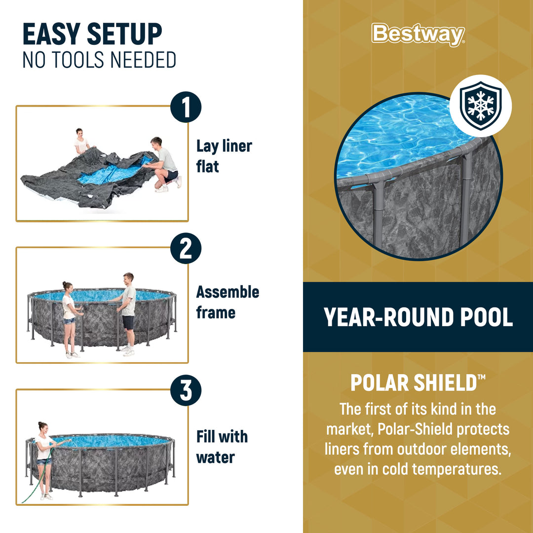 Bestway APX 365 20'x52" Above Ground Swimming Pool Set w/Pump & Ladder(Open Box)