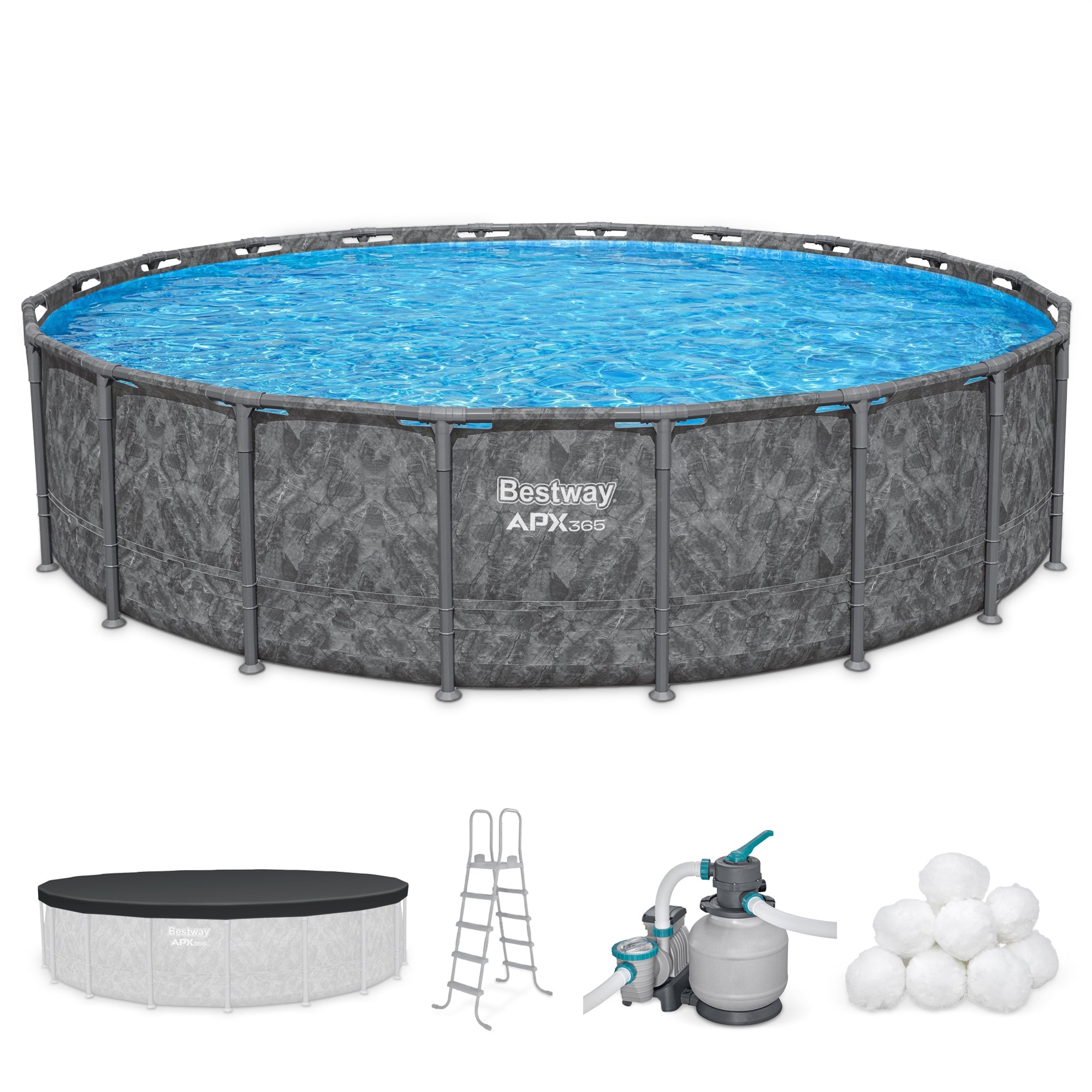 Bestway APX 365 20'x52" Above Ground Swimming Pool Set w/Pump & Ladder(Open Box) - VMInnovations