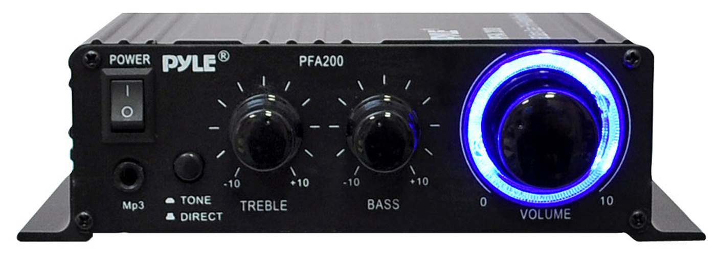 Pyle PCM20A Audio Power 60W HiFi Mini Amplifier Receiver with Adapter (4 Pack)