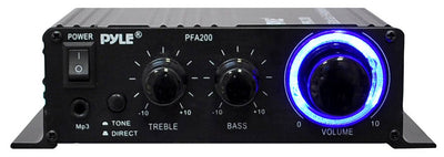 Pyle PCM20A Audio Power 60W HiFi Mini Amplifier Receiver with Adapter (4 Pack)