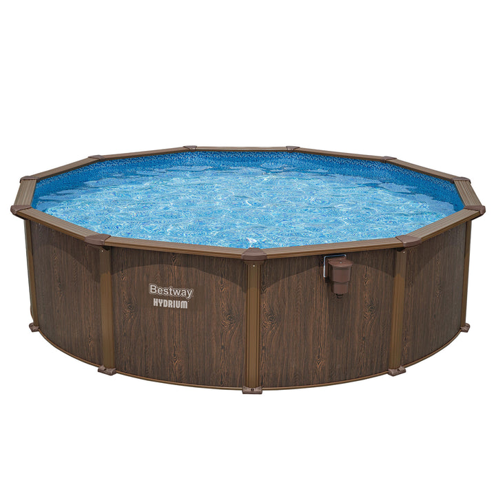 Bestway Hydrium 16’ x 52” Steel Wall Round Above Ground Swimming Pool Set