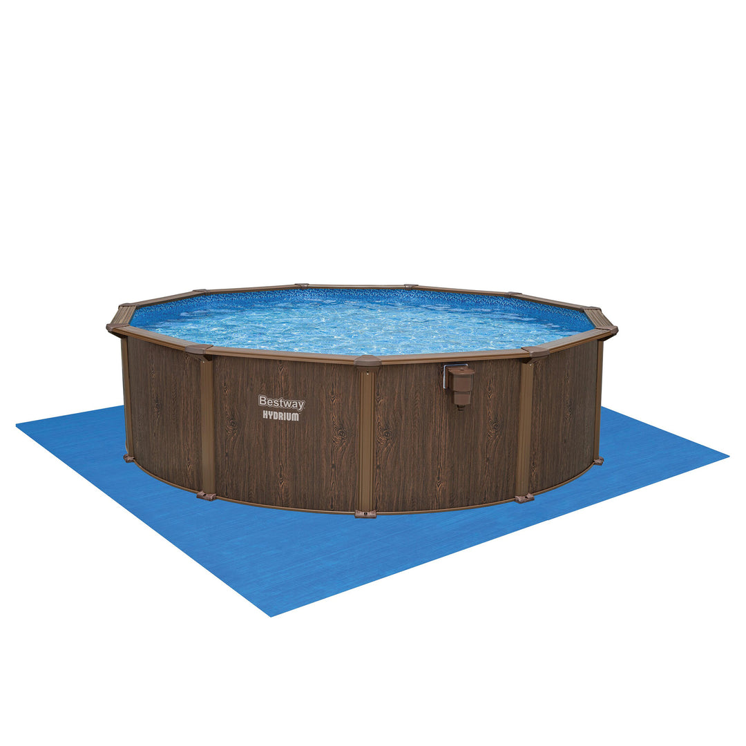 Bestway Hydrium 16’ x 52” Steel Wall Round Above Ground Swimming Pool Set