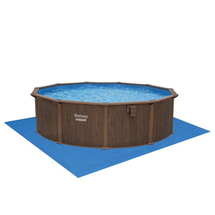 Bestway Hydrium 16’ x 52” Steel Wall Round Above Ground Swimming Pool Set